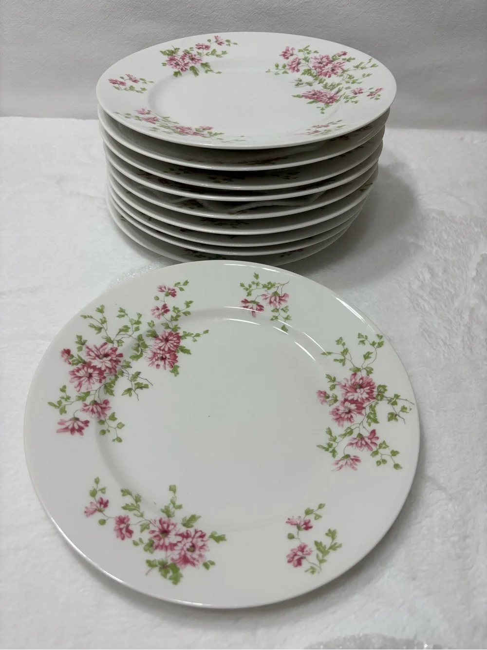 G. Ahrenfeldt Limoges Pink Floral Salad Plates - Set of 10